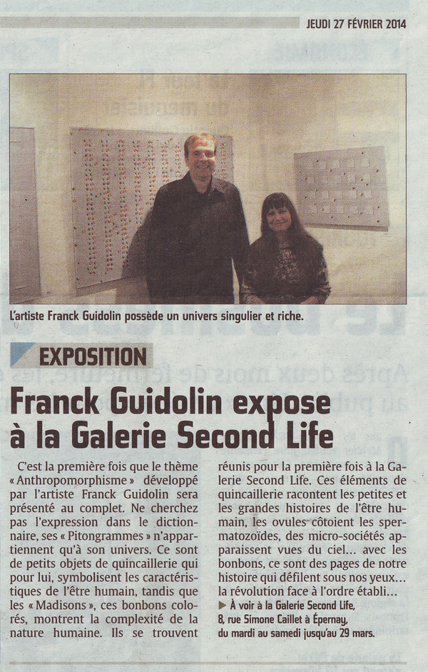 Article de presse exposition Galerie Mirand à Epernay