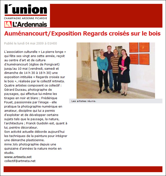 Article L'Union Collectif Artmeta Auménancourt