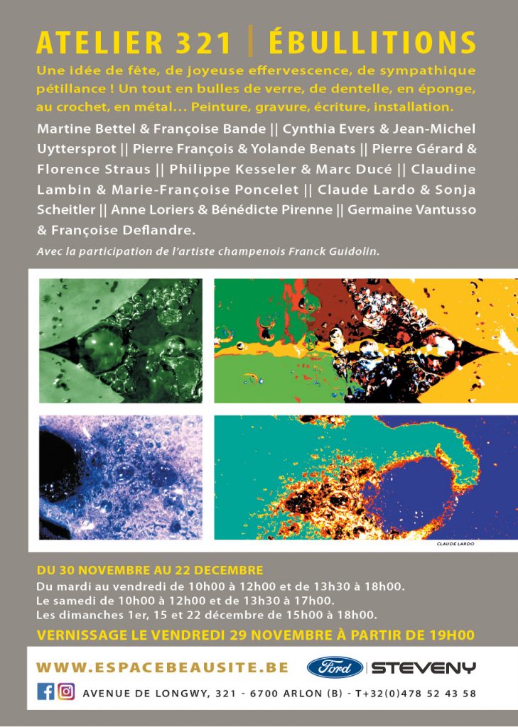 L'espace Beausite accueille l'exposition Ebullitions à Arlon en Belgique.